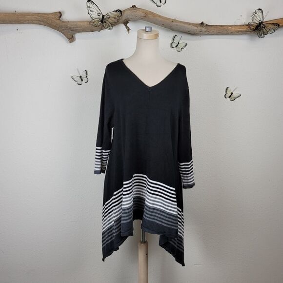 99 Jane Street black striped tunic - Picture 1 of 6